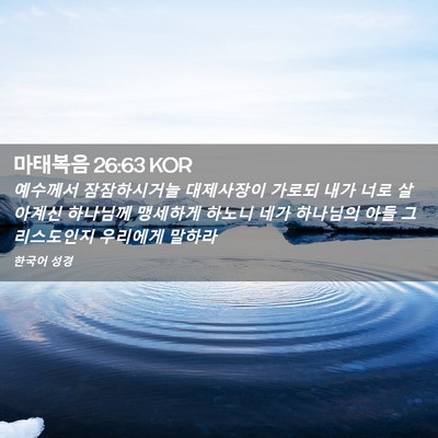 Picture 02 - 마태복음 26:63 KOR - 예수께서 잠잠하시거늘 대제사장이 - Bible Verse Picture