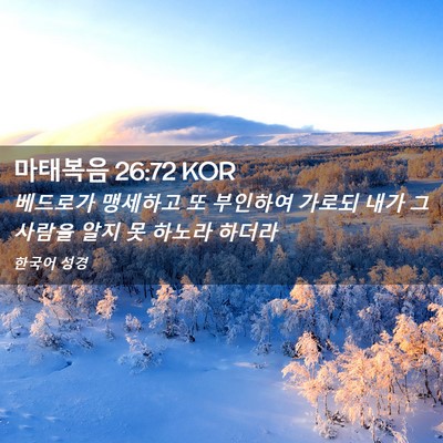 Picture 02 - 마태복음 26:72 KOR - 베드로가 맹세하고 또 부인하여 - Bible Verse Picture