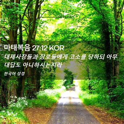 Picture 02 - 마태복음 27:12 KOR - 대제사장들과 장로들에게 고소를 - Bible Verse Picture