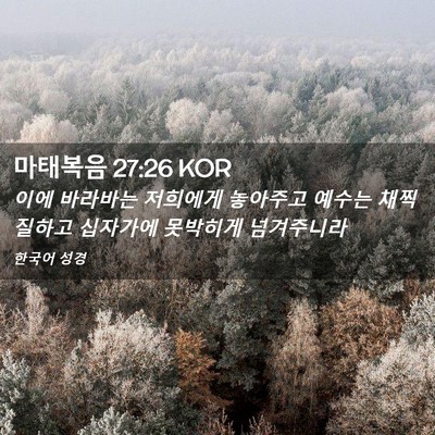 Picture 02 - 마태복음 27:26 KOR - 이에 바라바는 저희에게 놓아주고 - Bible Verse Picture