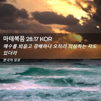 Picture 02 - 마태복음 28:17 KOR - 예수를 뵈옵고 경배하나 오히려 - Bible Verse Picture