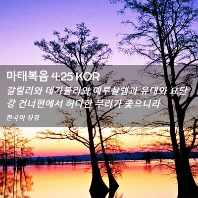Picture 02 - 마태복음 4:25 KOR - 갈릴리와 데가볼리와 예루살렘과 - Bible Verse Picture
