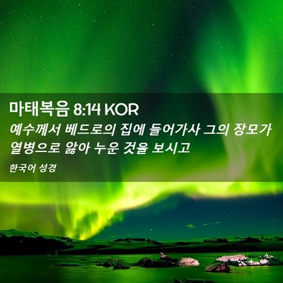 Picture 02 - 마태복음 8:14 KOR - 예수께서 베드로의 집에 들어가사 - Bible Verse Picture