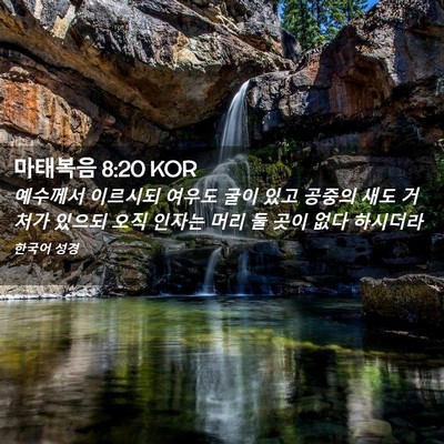Picture 02 - 마태복음 8:20 KOR - 예수께서 이르시되 여우도 굴이 있고 - Bible Verse Picture