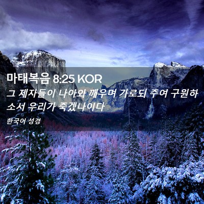 Picture 02 - 마태복음 8:25 KOR - 그 제자들이 나아와 깨우며 가로되 - Bible Verse Picture