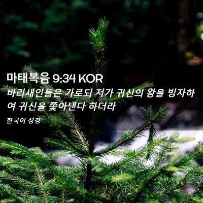 Picture 02 - 마태복음 9:34 KOR - 바리새인들은 가로되 저가 귀신의 - Bible Verse Picture