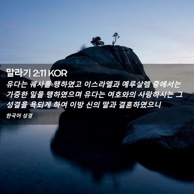 Picture 02 - 말라기 2:11 KOR - 유다는 궤사를 행하였고 이스라엘과 - Bible Verse Picture