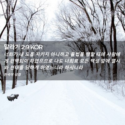 Picture 02 - 말라기 2:9 KOR - 너희가 내 도를 지키지 아니하고 - Bible Verse Picture