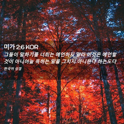 Picture 02 - 미가 2:6 KOR - 그들이 말하기를 너희는 예언하지 - Bible Verse Picture