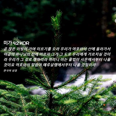 Picture 02 - 미가 4:2 KOR - 곧 많은 이방이 가며 이르기를 오라 - Bible Verse Picture