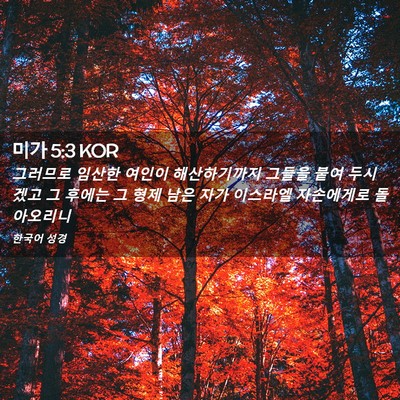 Picture 02 - 미가 5:3 KOR - 그러므로 임산한 여인이 - Bible Verse Picture