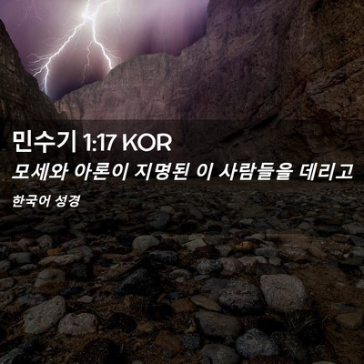 Picture 02 - 민수기 1:17 KOR - 모세와 아론이 지명된 이 사람들을 - Bible Verse Picture