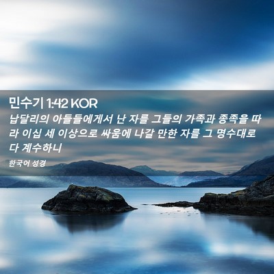 Picture 02 - 민수기 1:42 KOR - 납달리의 아들들에게서 난 자를 - Bible Verse Picture