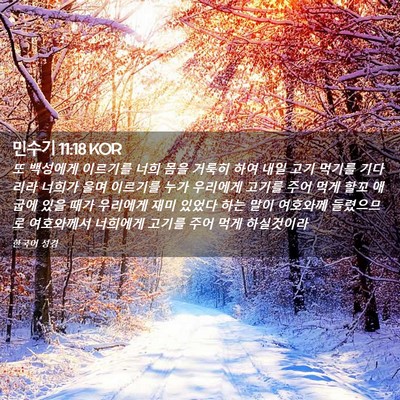Picture 02 - 민수기 11:18 KOR - 또 백성에게 이르기를 너희 몸을 - Bible Verse Picture