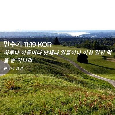 Picture 02 - 민수기 11:19 KOR - 하루나 이틀이나 닷새나 열흘이나 - Bible Verse Picture