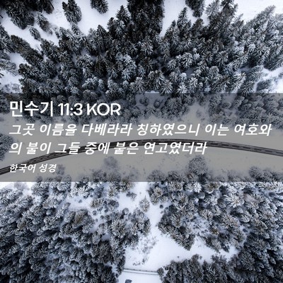 Picture 02 - 민수기 11:3 KOR - 그곳 이름을 다베라라 칭하였으니 - Bible Verse Picture