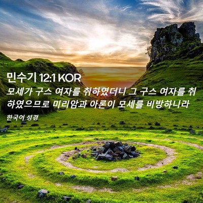 Picture 02 - 민수기 12:1 KOR - 모세가 구스 여자를 취하였더니 그 - Bible Verse Picture