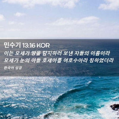 Picture 02 - 민수기 13:16 KOR - 이는 모세가 땅을 탐지하러 보낸 - Bible Verse Picture