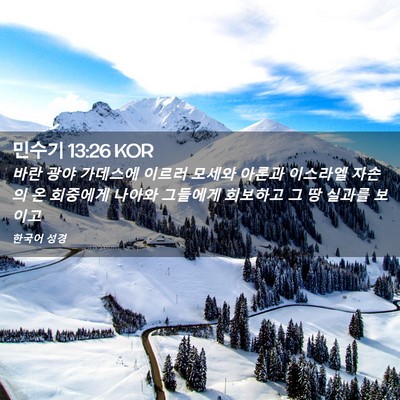 Picture 02 - 민수기 13:26 KOR - 바란 광야 가데스에 이르러 모세와 - Bible Verse Picture