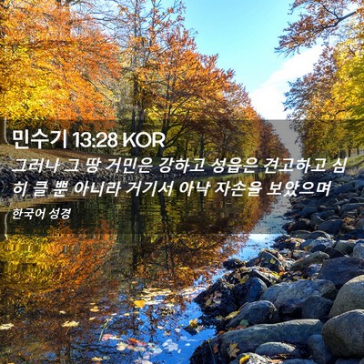 Picture 02 - 민수기 13:28 KOR - 그러나 그 땅 거민은 강하고 성읍은 - Bible Verse Picture