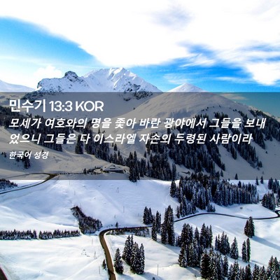 Picture 02 - 민수기 13:3 KOR - 모세가 여호와의 명을 좇아 바란 - Bible Verse Picture