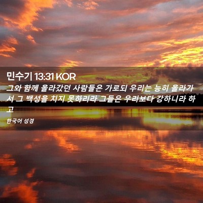 Picture 02 - 민수기 13:31 KOR - 그와 함께 올라갔던 사람들은 가로되 - Bible Verse Picture