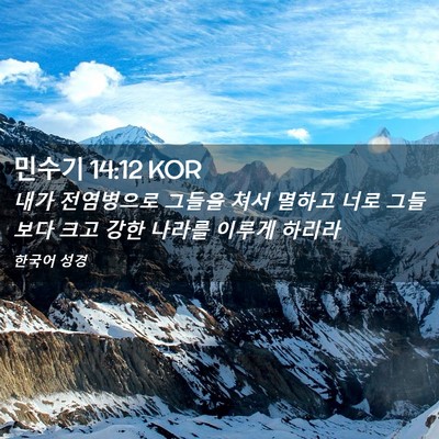 Picture 02 - 민수기 14:12 KOR - 내가 전염병으로 그들을 쳐서 멸하고 - Bible Verse Picture