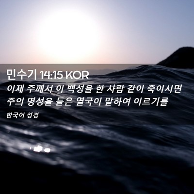 Picture 02 - 민수기 14:15 KOR - 이제 주께서 이 백성을 한 사람 같이 - Bible Verse Picture