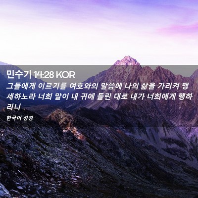 Picture 02 - 민수기 14:28 KOR - 그들에게 이르기를 여호와의 말씀에 - Bible Verse Picture