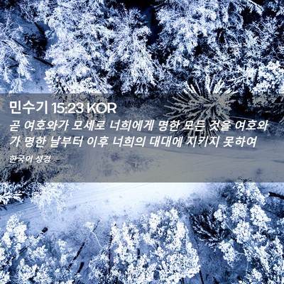 Picture 02 - 민수기 15:23 KOR - 곧 여호와가 모세로 너희에게 명한 - Bible Verse Picture