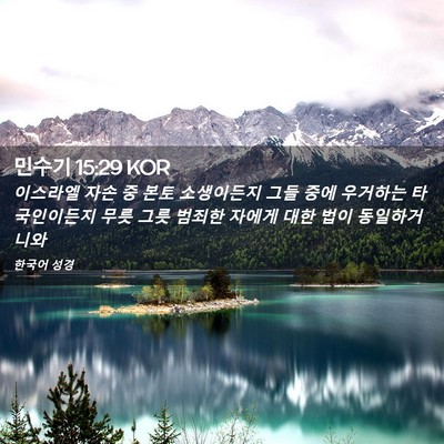 Picture 02 - 민수기 15:29 KOR - 이스라엘 자손 중 본토 소생이든지 - Bible Verse Picture