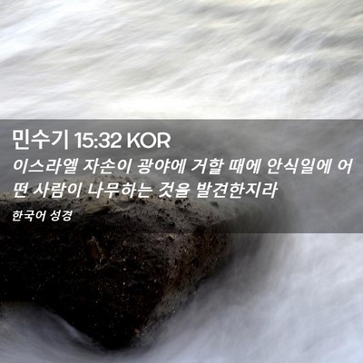 Picture 02 - 민수기 15:32 KOR - 이스라엘 자손이 광야에 거할 때에 - Bible Verse Picture