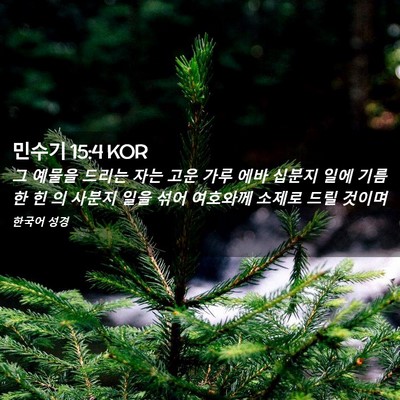 Picture 02 - 민수기 15:4 KOR - 그 예물을 드리는 자는 고운 가루 - Bible Verse Picture