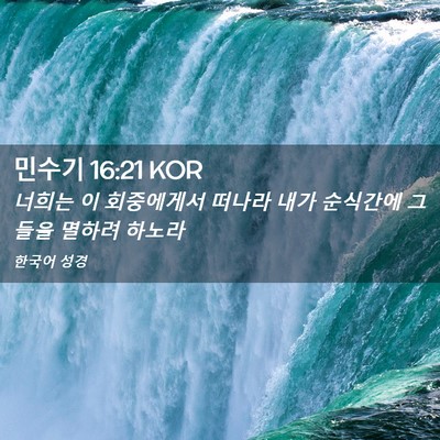 Picture 02 - 민수기 16:21 KOR - 너희는 이 회중에게서 떠나라 내가 - Bible Verse Picture