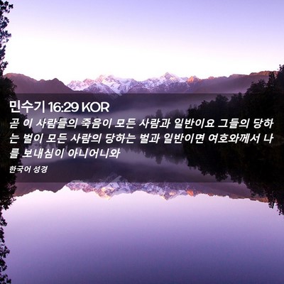 Picture 02 - 민수기 16:29 KOR - 곧 이 사람들의 죽음이 모든 사람과 - Bible Verse Picture