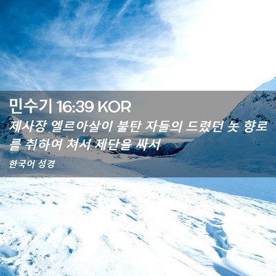 Picture 02 - 민수기 16:39 KOR - 제사장 엘르아살이 불탄 자들의 - Bible Verse Picture