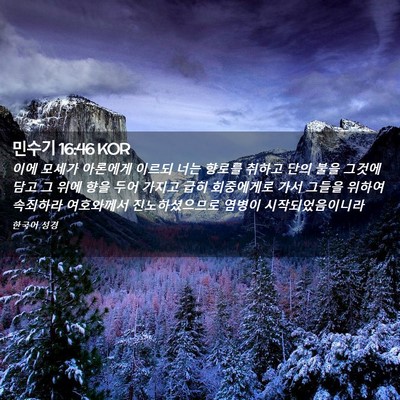 Picture 02 - 민수기 16:46 KOR - 이에 모세가 아론에게 이르되 너는 - Bible Verse Picture