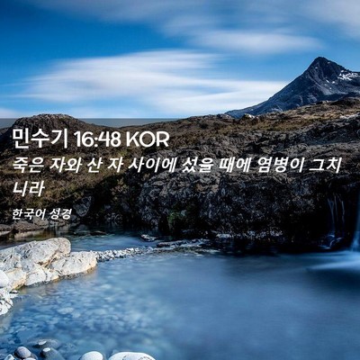 Picture 02 - 민수기 16:48 KOR - 죽은 자와 산 자 사이에 섰을 때에 - Bible Verse Picture