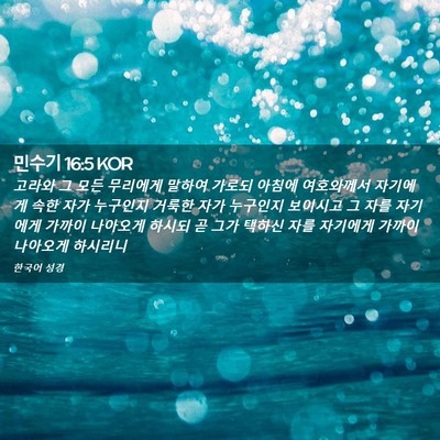 Picture 02 - 민수기 16:5 KOR - 고라와 그 모든 무리에게 말하여 - Bible Verse Picture