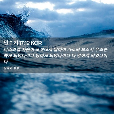 Picture 02 - 민수기 17:12 KOR - 이스라엘 자손이 모세에게 말하여 - Bible Verse Picture