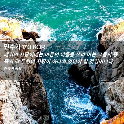 Picture 02 - 민수기 17:3 KOR - 레위의 지팡이에는 아론의 이름을 - Bible Verse Picture