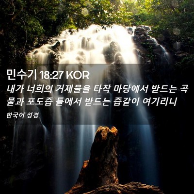 Picture 02 - 민수기 18:27 KOR - 내가 너희의 거제물을 타작 마당에서 - Bible Verse Picture