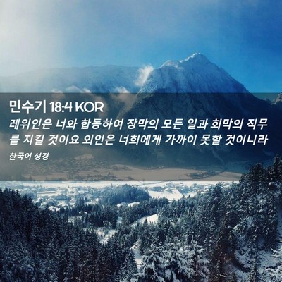 Picture 02 - 민수기 18:4 KOR - 레위인은 너와 합동하여 장막의 모든 - Bible Verse Picture