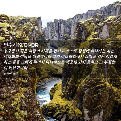 Picture 02 - 민수기 19:13 KOR - 누구든지 죽은 사람의 시체를 만지고 - Bible Verse Picture