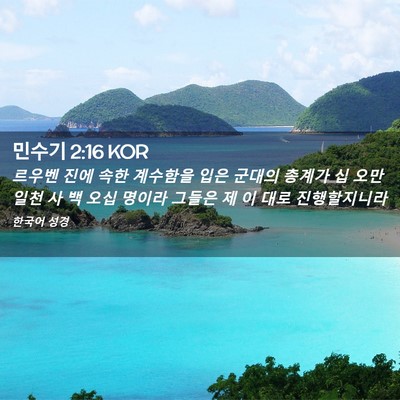 Picture 02 - 민수기 2:16 KOR - 르우벤 진에 속한 계수함을 입은 - Bible Verse Picture