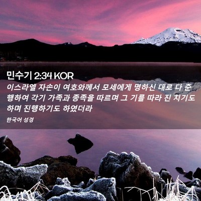 Picture 02 - 민수기 2:34 KOR - 이스라엘 자손이 여호와께서 - Bible Verse Picture