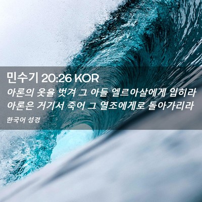 Picture 02 - 민수기 20:26 KOR - 아론의 옷을 벗겨 그 아들 - Bible Verse Picture