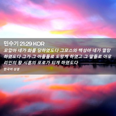 Picture 02 - 민수기 21:29 KOR - 모압아 네가 화를 당하였도다 - Bible Verse Picture