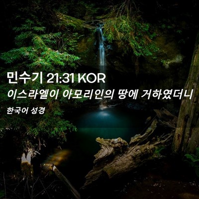 Picture 02 - 민수기 21:31 KOR - 이스라엘이 아모리인의 땅에 - Bible Verse Picture