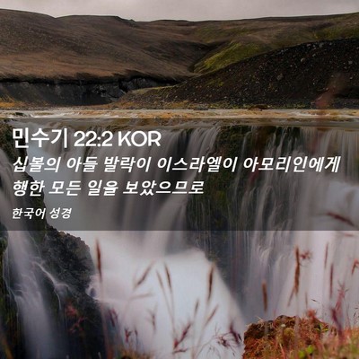Picture 02 - 민수기 22:2 KOR - 십볼의 아들 발락이 이스라엘이 - Bible Verse Picture